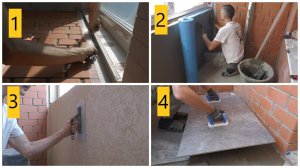 Как уложить крупный керамогранит на балконе ПРАВИЛЬНО! +Отделка стен короед за один день! #2