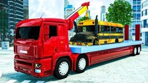 Гигантский Грузовик Пересекает Гигантскую Яму С Автомобилями 🚒 🚔 Новый автобус злодея