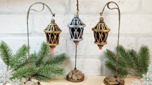 Ёлочные игрушки своими руками из фоамирана, новогодние фонарики или сувениры. Новогодние поделки.