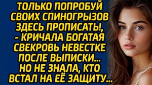 Только попробуй своих спиногрызов здесь прописать! - кричала богатая свекровь невестке после выписки