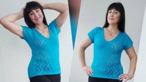 ✨️Топ-футболка спицами "Поднебесье"✨️Экспресс МК ✨️