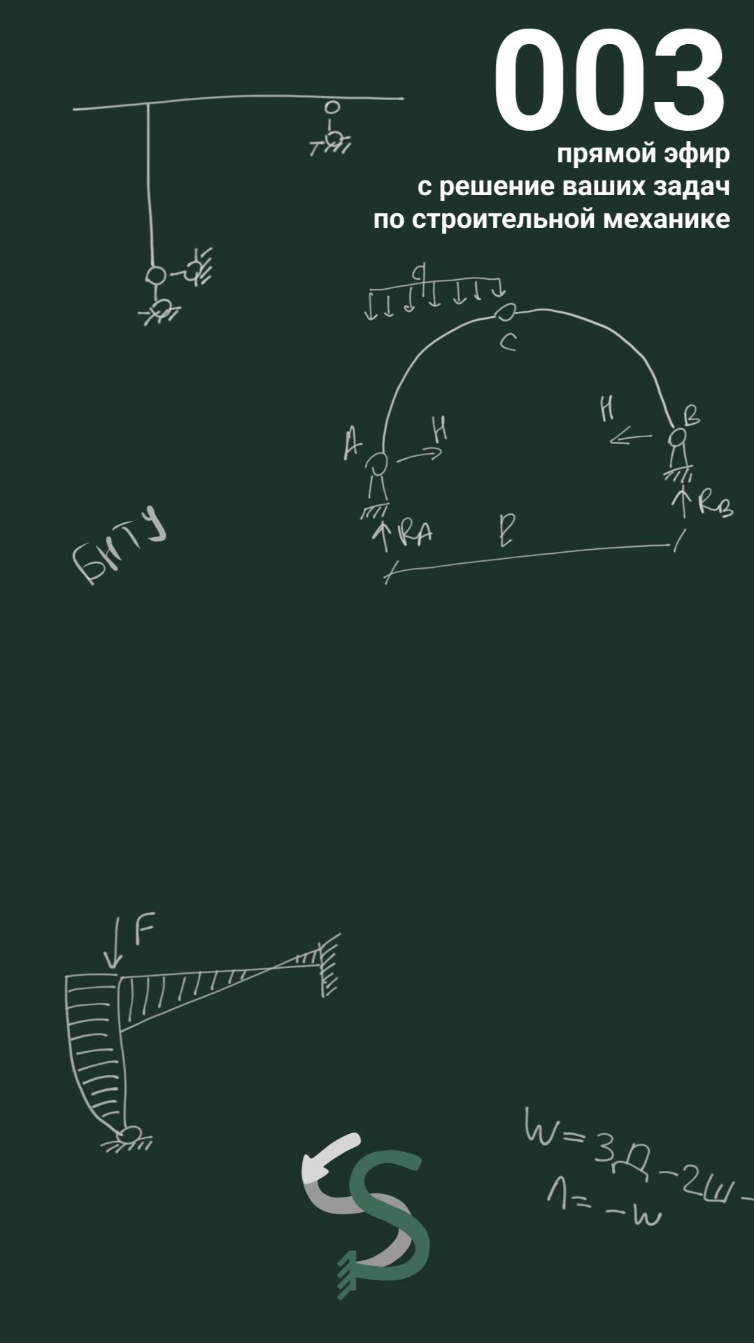 Прямой эфир от 24/09/2025 Арка. Определение усилий M,Q,N в сечении арки смотреть онлайн
