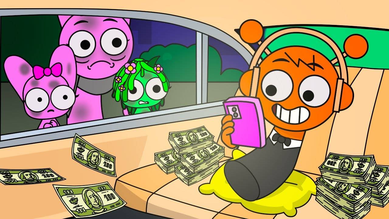 ИСТОРИЯ ЖИЗНИ ОРЕНА ✨ БОГАТЫЙ ОРЕН ЗАБЫЛ О БЕДНОМ ПИНКИ?! 💰💔 Анимационная игра Sprunki Incredibox смотреть онлайн