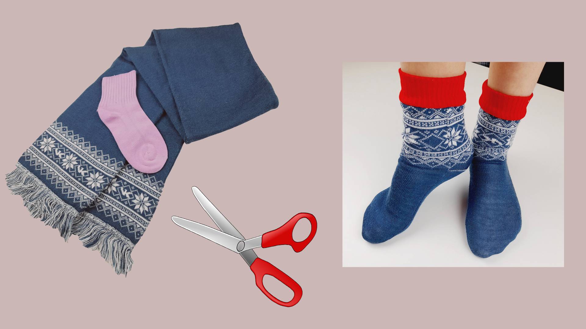 Носки больше не покупаю – шью из ненужных шарфов.