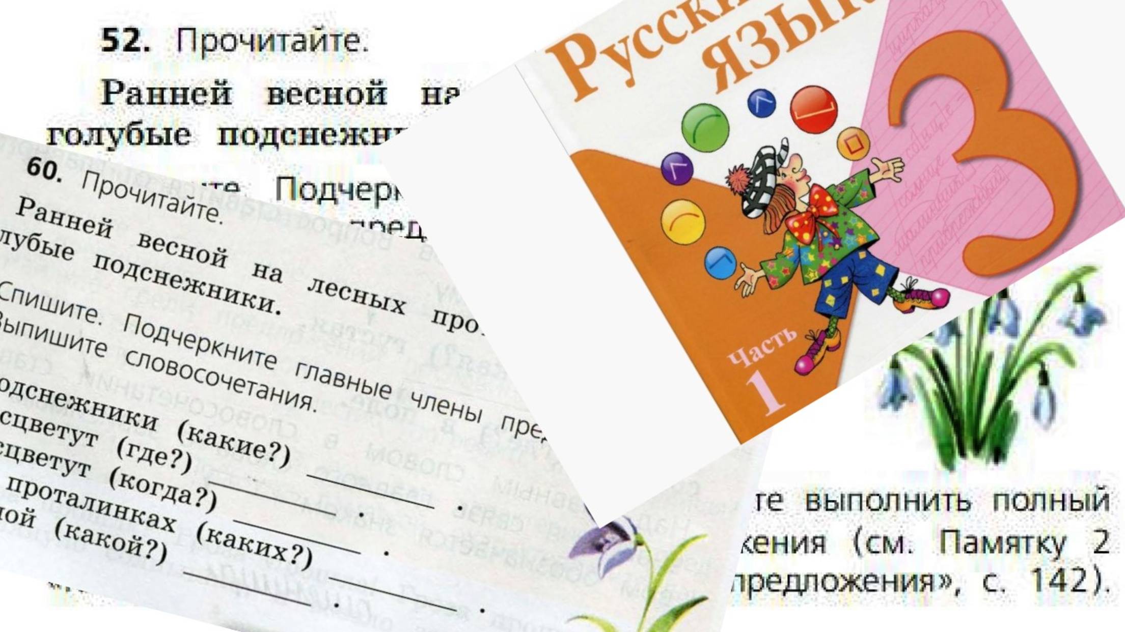 Русский язык 3 класс 1 часть упр 52 (60) с 32 (36)