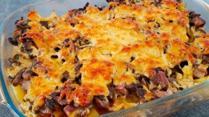 Картошка с мясом и грибами в духовке. Как приготовить вкусно