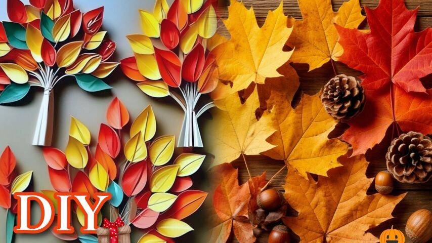 🍁ОСЕННИЕ ПОДЕЛКИ Своими руками🍂Очень простые ИДЕИ ПОДЕЛОК в Школу и Детский сад. 4 DIY ИДЕИ🍂