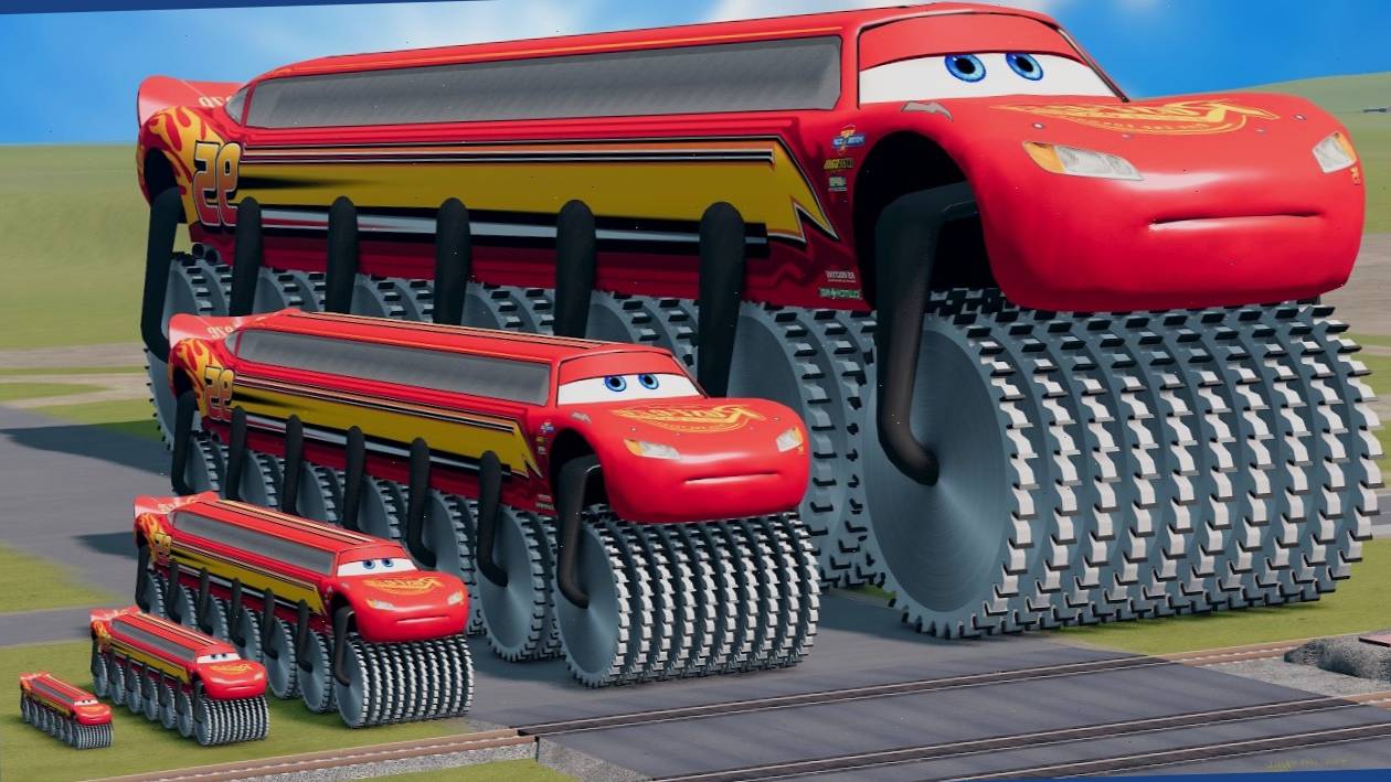 Мультики про машинки для детей. Молния Маквин на испытаниях против поездов. Мультики для малышей смотреть онлайн