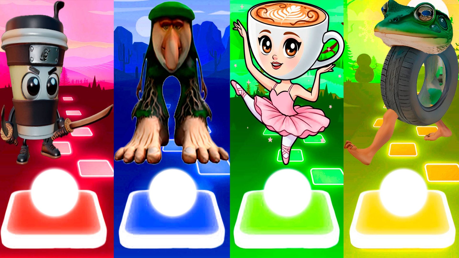 КАПУЧИНО АССАСИНО 🆚 БРР БРР ПАТАПИМ 🆚 БАЛЕРИНА КАПУЧИНО 🆚 БОНЕКА АМБАЛАБУ | Tiles Hop №225 смотреть онлайн