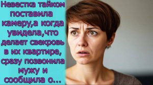 Невестка тайком поставила камеру, а когда увидела, что делает свекровь в их квартире , похолодела