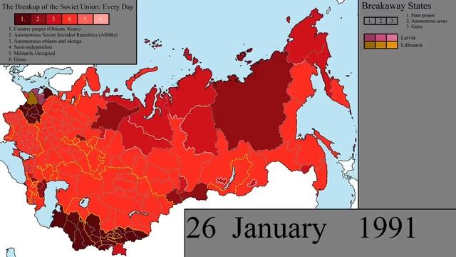 Распад СССР на карте