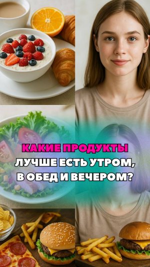 Какие продукты лучше есть утром, в обед и вечером?