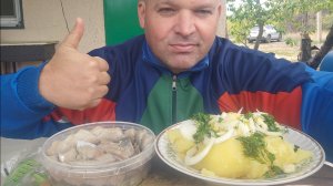 МУКБАНГ картошка с селёдкой/ОБЖОР/обед на даче