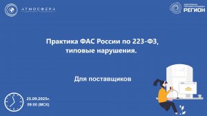 Практика ФАС России по 223-ФЗ типовые нарушения