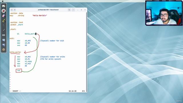 7.4 -Using branch and link instruction to call a function in arm assembly programming смотреть онлайн