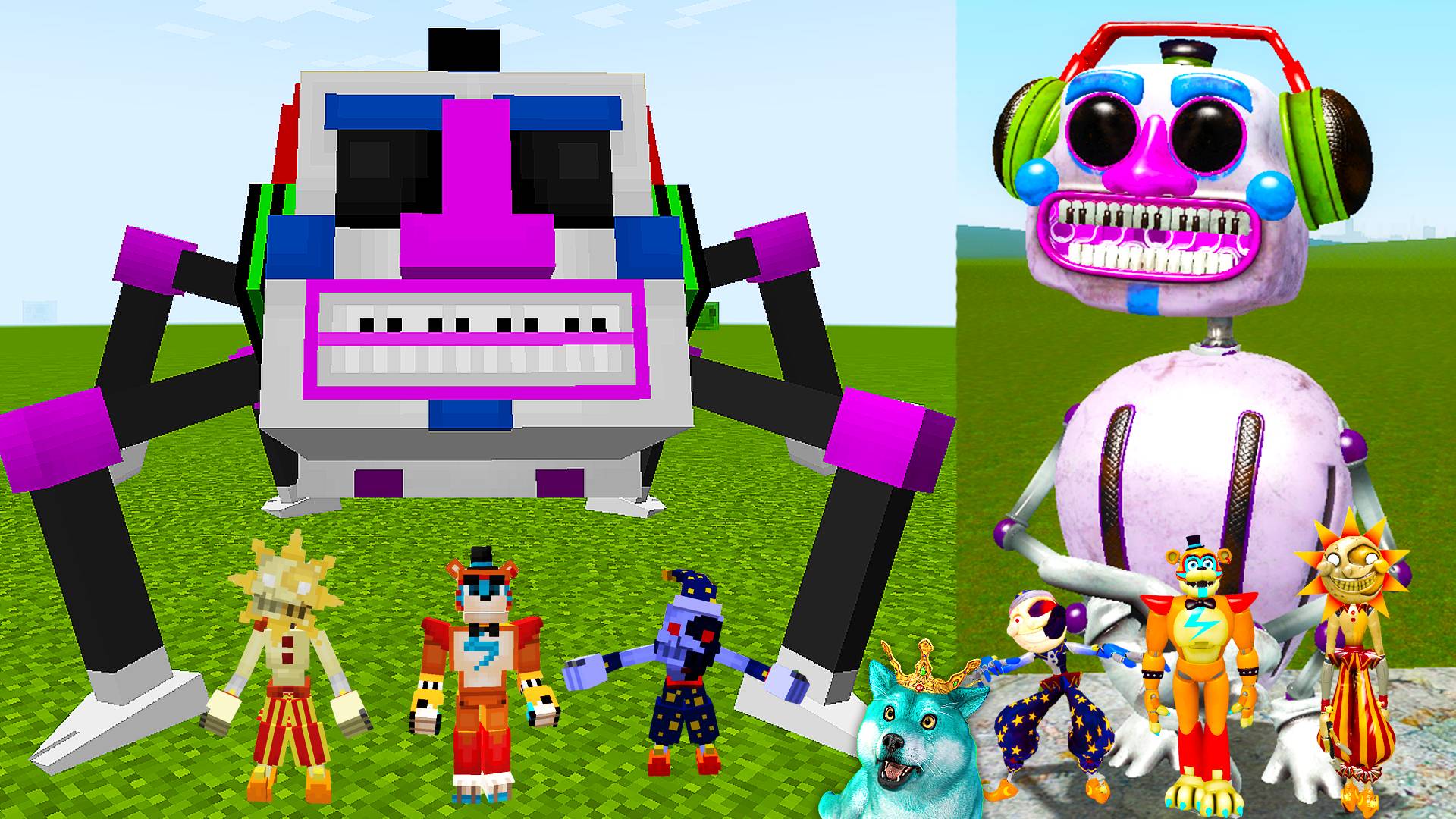 Майнкрафт против фнаф аниматроников в гаррис мод! fnaf garry s mod смотреть онлайн