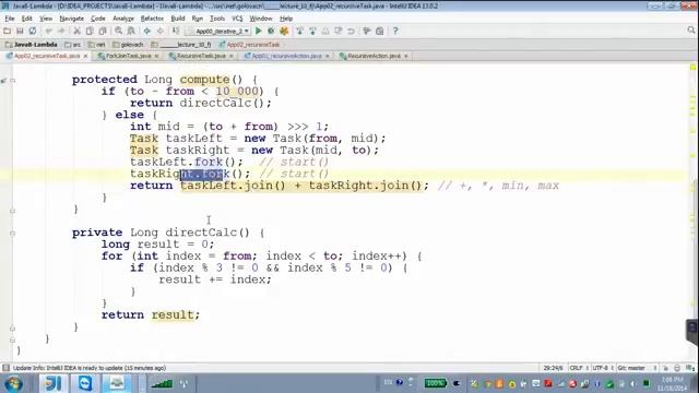 GolovachCourses_ Java Multithreading 18.11.2014 Lecture #15-1. Fork_Join. Recursion parallels. смотреть онлайн