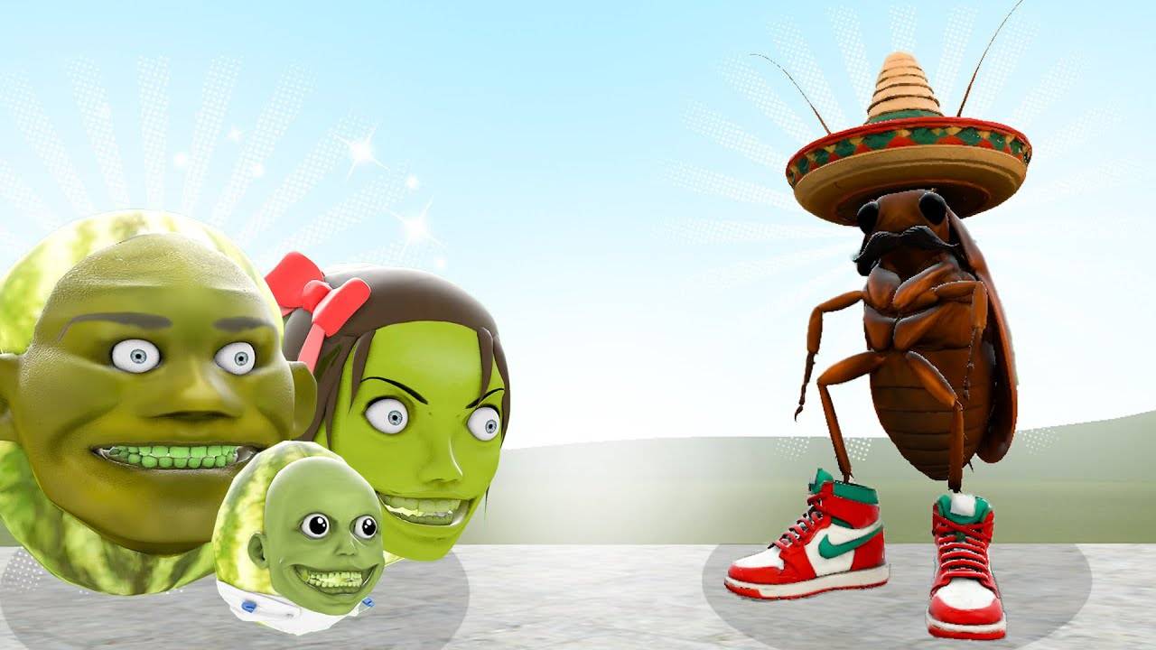 Семейка лин ганг против кукарачи из итальянских мемов в Gmod