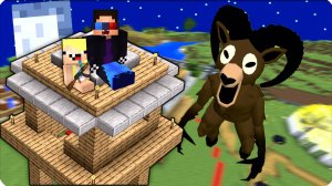 🥵 Мы ПРОЖИЛИ на БАШНЕ Против БАРАНА 99 ночей в МАЙНКРАФТ!НУБИК ШЕДИ