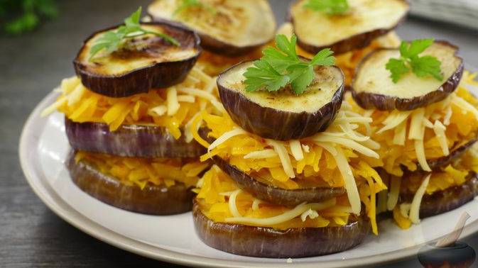 Гастрономическая архитектура. БАШЕНКИ ИЗ БАКЛАЖАНОВ С ТЫКВОЙ И СЫРОМ