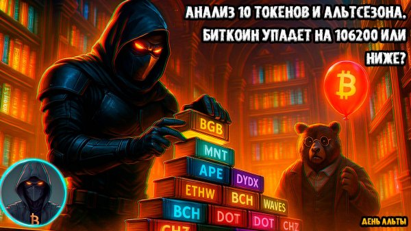 BGB, MNT, ETC, APE, DYDX, ETHW, BCH, WAVES, POL, DOT, CHZ. Альтсезон. Биткоин BTC падает на 106200