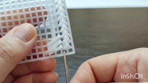 МК УЗОРА, вышивание на пластиковой канве плоским ленточным шнуром