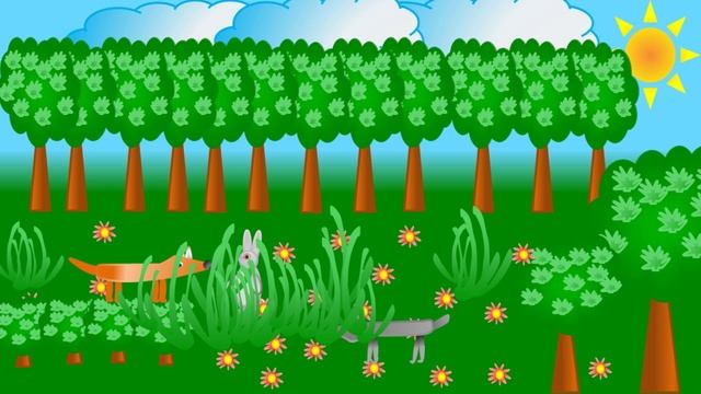 Как заяц обманул лису и волка