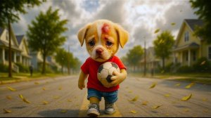 Мультики для детей. Собачка и футбольный мяч. Мультфильм