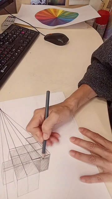 Урок в процессе. Академический рисунок. Перспектива. #академическийрисунок