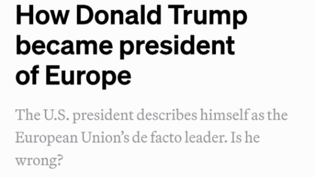 🇺🇸😂🇪🇺Трамп называет себя 