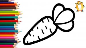 Мультик - раскраска для детей МОРКОВКА. Учимся как рисовать ОВОЩИ вместе с детьми // ОБУЧАШКА ТВ