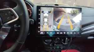 установка кругового обзора 360 (4 камеры + магнитола) на lada granta fl.