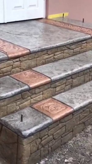 Как сделать ступеньки в дом. печатный  бетон.мастер класс от реального  мастера.  Александр Макеенко