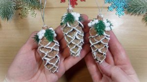 Шишки своими руками из фоамирана. Ёлочные игрушки своими руками.