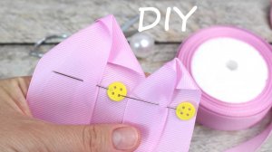 Простой цветок из лент шириной 4 см мастер-класс ЕленаПодарки