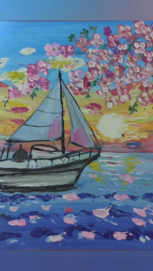 Акрил и мастихин/Рисование с детьми 🥰