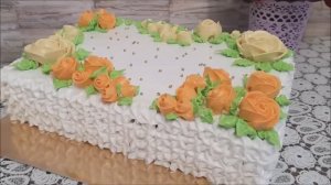 Украшение ТОРТА белково заварным кремом. МК по цветку РОЗА кремовый БУТОН. Оформление торта цветами