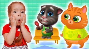 Мой Говорящий Том 2, котик Bubbu и Настя играют в игре | Друзья устроили концерт