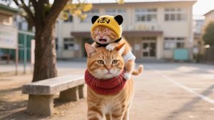 Как котики сестричку в школу отдавали