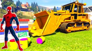 Забавный вызов с пластилином Халк и Человек-паук Мультфильм для детей Мультики про машинки