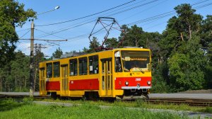 Трамвай Tatra T6B5SU-3199. Покатушки с приколами по Барнаулу. Звук родного преобразователя.