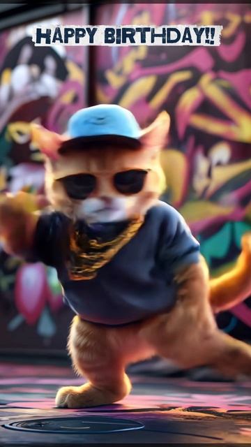 Видео открытка с Днем Рождения! Хип-хоп котики поздравляют. Happy birthday! #happybirthday