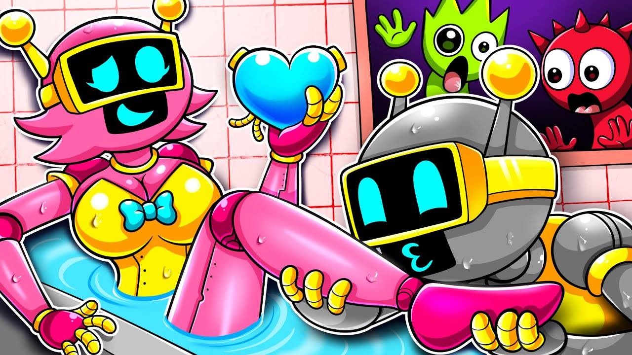 Веселый бот, Влюбляешься в розового бота?! | Анимация Спрунки из Суперсемейки смотреть онлайн