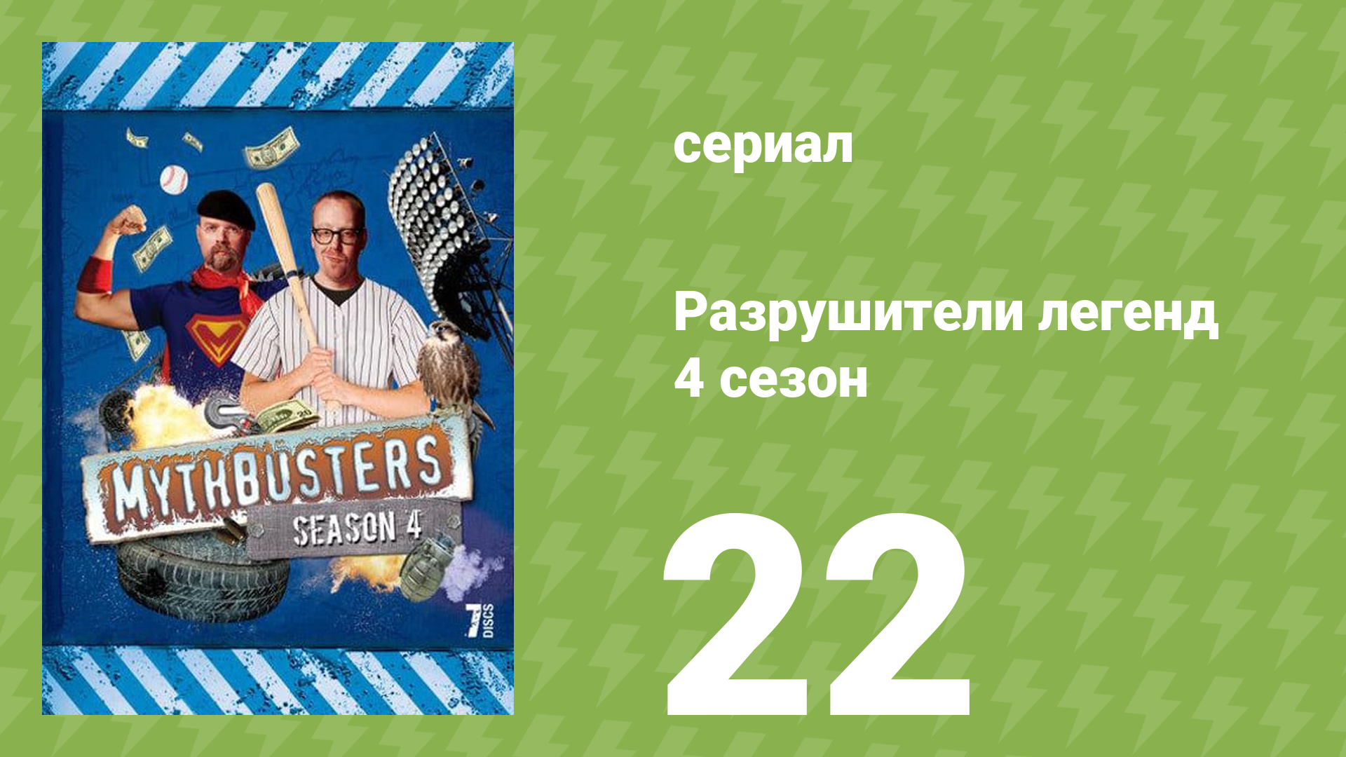 Разрушители легенд 4 сезон 22 серия «Ещё мифы: перепроверка» (документальный сериал, 2006) смотреть онлайн