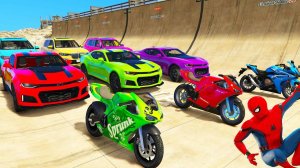 ЧЕЛОВЕК-ПАУК МАШИНКИ ЦВЕТНОЙ БЛОК МОРСКАЯ РАМПА ПРЫЖОК Вызов! Эпичная новая гонка с трюками