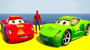 Машинки Молния Маккуин и Человек-Паук. Мультфильм для детей с детскими песенками.