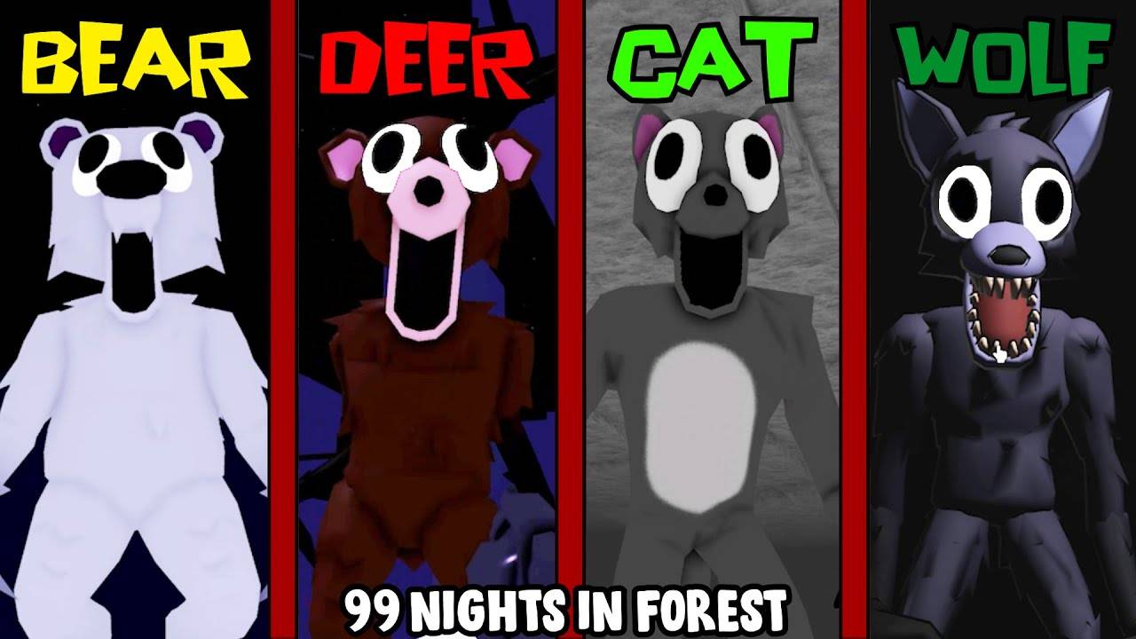 99 ночей в лесу-ОЛЕНЬ ПРОТИВ ВОЛКА, МЕДВЕДЬ ПРОТИВ КОТА / Jumpscare-Roblox