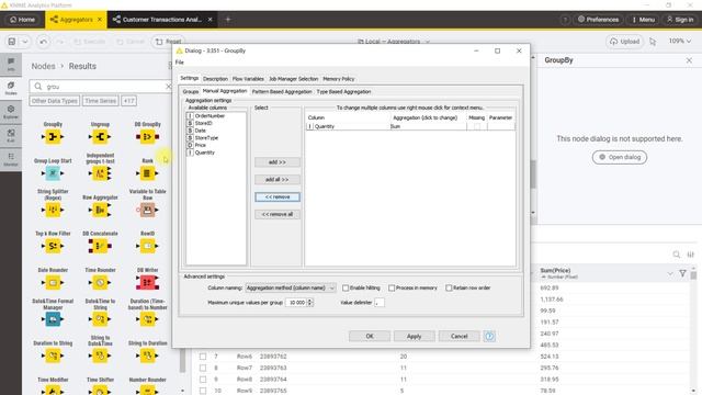 KNIME. Data Aggregation. Row Aggregator, GroupBy And Pivot Nodes