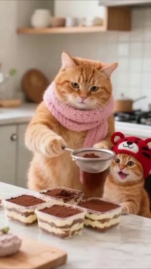 Тирамису по кошачьи. #мультик #заработок #нейросеть #рекомендация #лайки #заработоконлайн #рек #врек