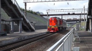 Тепловоз ТЭМ2-6240 с мобильным диагностическим вагоном и тифоном Т-9.